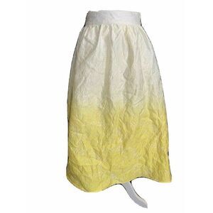 Asos Yellow White High Waist Fit Flare skirt